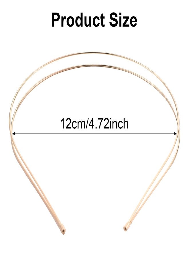 DOPENSPI 4 Pcs Metal Headbands for Women, Silver Hairband Double Layer Wavy Hair Band Elegant Thin Headpiece Gold Head Bands for Wedding Party Bridal Daily Hair Accessories - Image 2